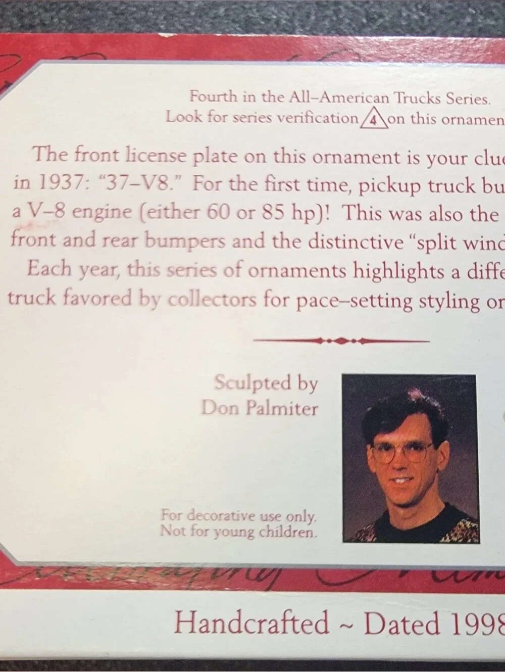 Hallmark Keepsake 1937 Ford V-8 Collector Series